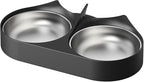 PETLIBRO Pet Food Splitter with Stainless Steel Bowls, Automatic Cat Feeder Bowls for Two Cats or Dogs, Suitable for PETLIBRO Automatic Cat Feeder PLAF005, PLAF006, PLAF103, PLAF203 Black
