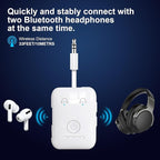 Premium Bluetooth 5.4 Transmitter, Airplane Wireless Adapter, Supports 2 AirPods/Headphones, Bluetooth Transmitter for TV, Airplane, Gym, with aptX Adaptive & Low Latency