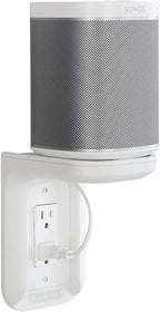 Sanus Outlet Shelf Speaker Mount - Heavy Duty Shelf Holds Devices up to 10 lbs - DIY Install Works with Both Standard & Decora Outlets - Perfect for Sonos & Other Smart Speakers