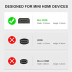 AGVEE 2 Pack (Short Side Inward) 180 Degree Angled Mini HDMI Male to HDMI Female Adapter, U-Shaped 4K@60HZ Converter Coupler Connector Extender for Portable Display Monitor Accessories, Black