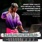 Bolanle PH6000 6-Channel Headphone Mixing Distribution Amplifier High-Power Headphone Amplifier 3.5mm & 6.35mm Jacks