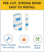 Adhesive Replacement Strips for Ring Contact Sensor 2nd Gen - Pre-Cut Double-Sided Tape 12-Pack (12Sensor&12Magnet Pads), No Cutting Needed, Secure Mounting for Door/Window Alarm Systems (6 Pack)