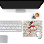 Christmas in The Snow Square Mouse pad, Texture, Waterproof, Anti Slip Rubber Base, Computer Mouse pad, Laptop Mouse pad