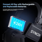 SYNCO XTalk Pro5 XPro X5 2.4GHz Wireless Headset Communication System Random Master Device 500m Operating Range Real-time Monitoring AI Noise Reduction Headset for Movie Shoot Live Show (5Pcs)