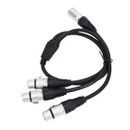 Estink XLR Splitter Cable 3 Pin Male to 3 Female Y Splitter with Zinc Alloy Connectors for Balanced Audio Signal in Studio Live Performance 2ft