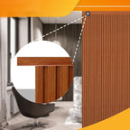 OUZUGIE 8-Pack 57 Inches, WPC Slat Wall Panel Trim,Corner Guard for Low Grille (Teak)