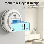 Virtue Sensor Smoke & Carbon Monoxide Detector, 2-in-1 CO Detector Alarm for Home Garage RV with LCD Display Safety Alarm System Audible and Visual Alert