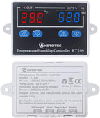 KETOTEK Temperature Humidity Controller Digital Thermostat Module 120V, Heating Cooling Humidification and dehumidification Control 110V 10A, Fahrenheit Display