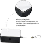 MECCANIXITY Punch Free Automatic Sensor Door Closer 78.7" Retractable Cable Lock for Home Office Doors 1500g 2Set Black with Adhesive Sticker Hook Screw Expansion Nail Sleeve