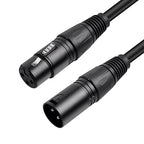 5 Pack XLR Splitter Cable,1 Female to 2 Male, 1.5FT Stereo Mic to L&R Audio Y-Splitter Cable