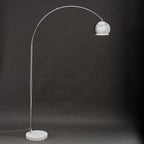Brightech Olivia Floor Lamp, Arc Lamp for Living Rooms, Standing Lamp with LED Light Bulbs for Bedroom Reading, Great Living Room Décor, Tall Lamp for Offices - Chrome