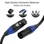 Seefeful (10FT-1Pack) XLR Splitter Cable, 1 Female to 2 Male Patch Y Cable Balanced Microphone Splitter Cord Audio Adaptor