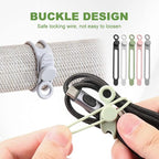 10PC Data Cable Organizer, 2026 Upgrade Silicone Cable Ties Reusable Cable Management Organizers, Multipurpose Elastic Cord Organizer for Fastening and Bundling Cable Cords Wires (A)