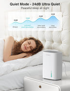 CLEVAST Small Dehumidifier for Home, 30oz Mini Quiet Dehumidifier for Bathroom & Bedroom, Portable Compact Air Dehumidifier for Closet, RV, Camper (285 sq. ft)