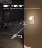Lyridz Plug in Night Light with Motion Sensor, Smart Cool White LED Nightlights with 1-120LM Stepless Adjustable Brightness for Bathroom, Bedroom, Kitchen, Stairs, Hallway, 6 Pack