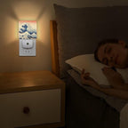 YKJAHSD Ocean Waves Night Light, Plug into Wall Decor Nightlights for Bedroom, Bathroom, Hallway, Kitchen, with Dusk to Dawn Light Auto Sensors LED Night Lights for Boys Girls Women Men Room Gifts
