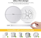 RLEDPZTX Led Flush Mount Ceiling Light,16 Inch 32w 3480lm,3000k/4000k/6000k 3CCT Selectable, Round Modern Flat Panel Super Slim Led Ceiling Light,for Living Dining Kitchen Bedroom Room (4Pack-White)