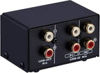 summina RCA Switch Audio Switcher RCA 2 in 1 Out / 1 in 2 Out A/B Switch Stereo Audio Splitter Box with No Distortion RCA Jack for Switching Between Computer Speakers and Headphones