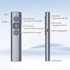 Norwii N95 Bluetooth Presentation Clicker with USB-A Receiver, PowerPoint Clicker for Presentation Remote, Rechargeable Wireless Presenter Pointer, Slide Clicker for PC/Laptop/e-Book(Green, BLE&USB-A)