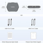 ATOTOMOVE Wireless Carplay Box Adapter with HDMI Input, 2 in 1 Dongle for Wired CarPlay Cars, Plug & Play Multimedia Hub for TV Box/Game Console/DVD/Blu-ray, Bluetooth 5.2, OTA Updates, AD Gray