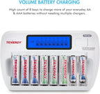 Tenergy TN162 8-Bay Smart LCD Battery Charger for Rechargeable AA/AAA NiMH/NiCd Batteries