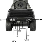 WS-589 Rugged Pickup Truck Bluetooth Replica Speaker – Portable Audio with TWS, LED Party Lights & HD Stereo | Unique Surprise Gift for Music & Truck Lovers (Black)