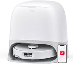roborock Qrevo Curv Robot Vacuum and Mop, Zero-Tangling, AdaptiLift Chassis, FlexiArm Technology, Al Obstacle Recognition, 17mm Mop Lift, 18,500Pa Suction, Hot Water Mop Washing & Dock Self Cleaning