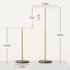 Josmimic Gold Necklace Holder Jewelry Organizer Stand – Adjustable Height T‑Bar Jewelry Display with Dark Gray Marble Base, Necklace & Bracelet Holder, Countertop Jewelry Stand