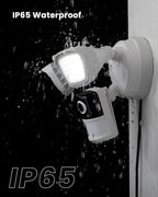 ieGeek Floodlight Camera, Outdoor Home Security Camera, 2K Wired Flood Light Camera Outdoor with Motion Sensor Cam, 2600 Lumens, Color Night Vision, 110dB Siren, 2 Way Audio, Compatible with Alexa