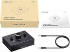 PROZOR 3.5mm Audio Bi-Directional Switcher - 2(1)-in-1(2)-Out 3.5mm Stereo Audio Switch Splitter 2 x 1/1 x 2, with Mute Button and No External Power Required