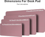 Aothia Leather Desk Pad Protector, Mouse Pad, Office Desk Mat,Non-Slip PU Leather Desk Blotter, Laptop Desk Pad, Waterproof Desk Writing Pad for Office and Home (Dark Pink, 23.6" x 13.7")