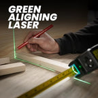 ACEGMET DTX10 Digital Tape Measure - Laser Measurement Tool & Auto Lock Tape with Instant Digital Readout, Green Aligning Laser & Incremental Measurement