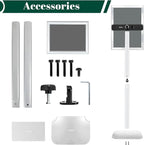 Mutualsign 3Pcs Heavy Duty Pedestal Sign Holder for Display, 8.5 x 11 inches Adjustable Floor Standing Sign Holder with Weighted Base ,Sign Stand for Indoor/Outdoor Advertising，Silver