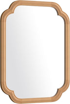 Natural Wood Framed Mirror,18X24 Inch Bathroom Mirror for Over Sink Modern Rounded Corner Rectangle Wall Mounted Mirror (Horizontal/Vertical)