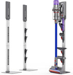 AIKOLZON Vacuum Stand for Dyson with Foldable Storage Hooks and Heavy-Duty Carbon Steel Base, No Drill Installation, Space-Saving Organizer for All Dyson Cordless Vacuums & Accessories