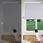 ZSHINE Motorized Blackout Window Blinds Customize Width Remote Control Rechargeable Motor Roller Shades for Windows, Home, Office, Hotel, Club, Restaurant(82026E)