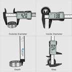 Kynup Caliper Measuring Tool, Digital Caliper Outside Micrometer with Large Screen,6Inch Caliper Tool for Mechanics, Jewelers, Woodworkers, Inch and Millimeter Conversion