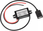 2-Pack Waterproof IP68 DC-DC Buck Converter,12V/24V to 5V 3A Step Down Voltage Regulator with USB-A Charger Ports,Overload Protection for Car, Truck, Dash Cam, GPS, Phone