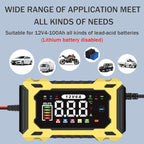 6-Amp 12V Smart Car Battery Charger, Battery Maintainer Trickle Charger with Desulfator, Pulse Repair & Overcharge Protection - for Car Lawn Mower Marine Lead-Acid Batteries (Yellow)