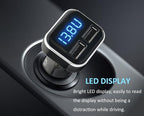 Jebsens 4.8A 24W Dual USB Car Charger Volt Meter Car Battery Monitor with LED Voltage & Amps Display, Cigarette Lighter Adapter, Compatible with iPhone 15 Pro Max Plus 14 Samsung Galaxy S24 iPad Pro