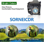SORNEICDR ELP LP60 Replacement Projector Lamp Bulb Compatible with Epson PowerLite 420 425W 905 92 93 95 96W 1835 430 435W 915W D6150 Projector Lamp Bulb Replacement, with Housing