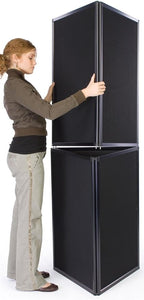 Displays2go Portable Display Panel System, Includes 6 Show Panels, Folding Design, Hook & Loop-Receptive Fabric – Black (T6PNLBK)
