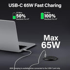 3 inch Desktop Power Grommet USB C,65W Fast Charging Station,Furniture Recessed Power Strip,2 Outlets,4 USB Ports,Flush-Mount for Desktop, Workspace Essential Desk Outlet,2 Pack (Black)