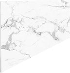 Dundee Deco Faux Marble Wall Panels - Sample - Glossy, Waterproof Indoor Wall Cladding - White, Grey, Black Veins - Sample 6" x 6"