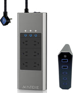 Austere V Series Surge Protector Power Strip, 6 Wide Outlet, 3 USB C & 2 USB A 2.4 amp Ports | 3000 Joules Heavy Duty, EMI/RFI Filtering, 5 Year Component Guarantee