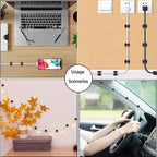 ITUGOU 100 PCS Adhesive Cable Clips Cord Organizer (Small, Medium,Large),Wire Holder for Cable Management, Outdoor Light Clips Light Hooks for LED String,Car Dash Cam, Extension Cord (Black)