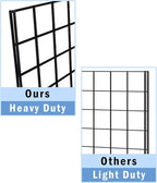 NEESEEYEE Commercial Grade Gridwall Panels – Heavy Duty Grid Panel for Any Retail Display, 2’ Width x 4’ Height, 3 Gridwall Panels Per Carton (Black Finish)