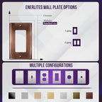 ENERLITES Decorator Switch or Outlet Metal Wall Plate, Stainless Steel Outlet Cover, Corrosion Resistant, Size 1-Gang 4.50" x 2.76", Stainless Steel 201, 7731-AC, Antique Copper