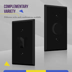 ENERLITES Toggle Light Switch Wall Plate, Gloss Finish, Standard Size 1-Gang 4.50" x 2.76", Unbreakable Polycarbonate Thermoplastic, 8811-BK-10PCS, Glossy Black, 10 Pack