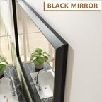 SMIROR Matte Black Bathroom Mirror for Over Sink 66x 36 inch, Metal Thick Frame Rectangle Vanity Mirror for Wall, Anti-Rust, Horizontally or Vertically Mounted